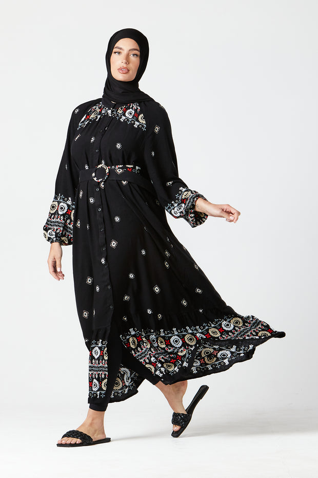 Black Floral Maxi Dress