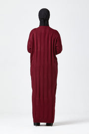Burgundy Ribbed Maxi Knit Dress