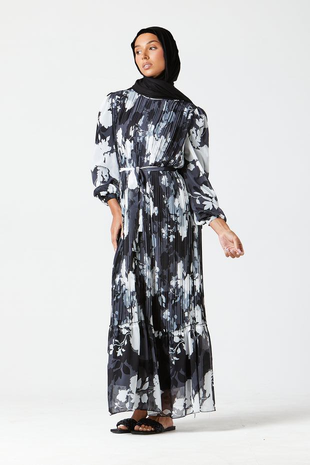 Black Pleated Maxi