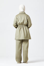 Sage Modest Buttoned Co-Ord Set