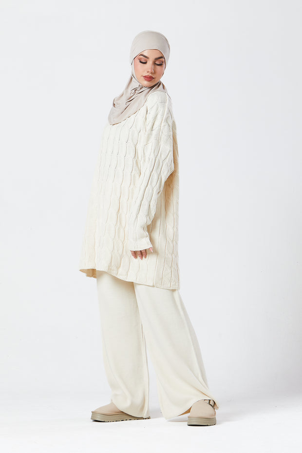 Cream Knit Co-ord Set