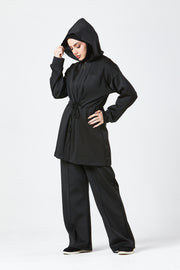 Black Urban Modest Hoodie Set