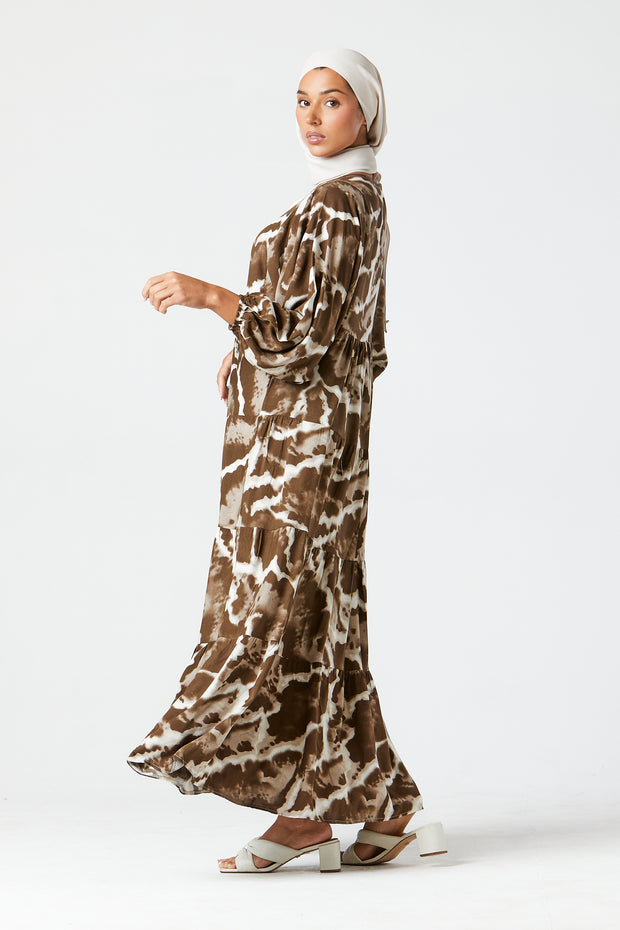 Brown Tiered Dress