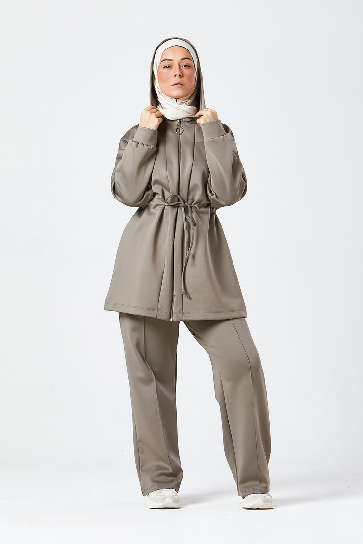 Mocha Urban Modest Hoodie Set