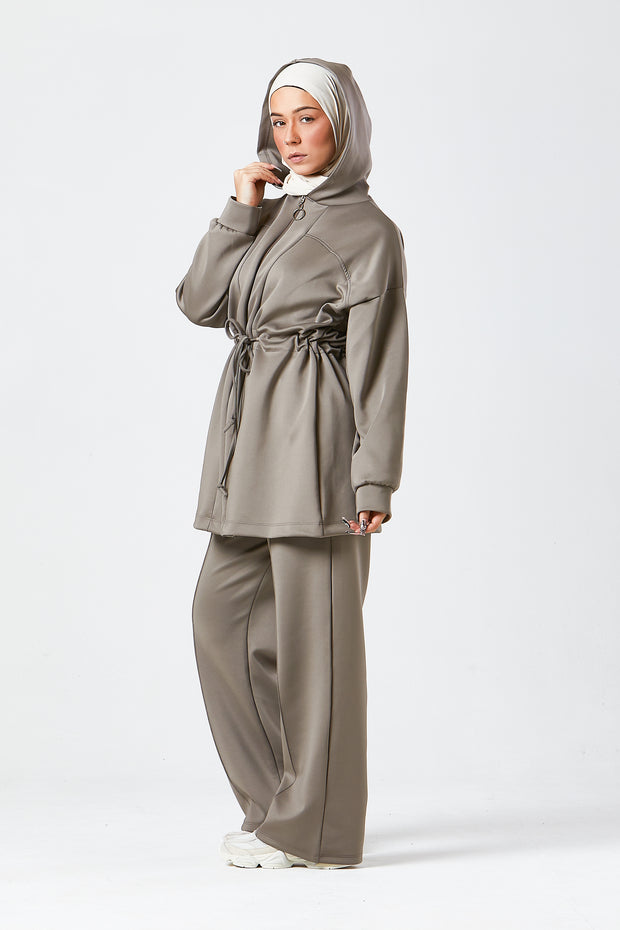 Mocha Urban Modest Hoodie Set