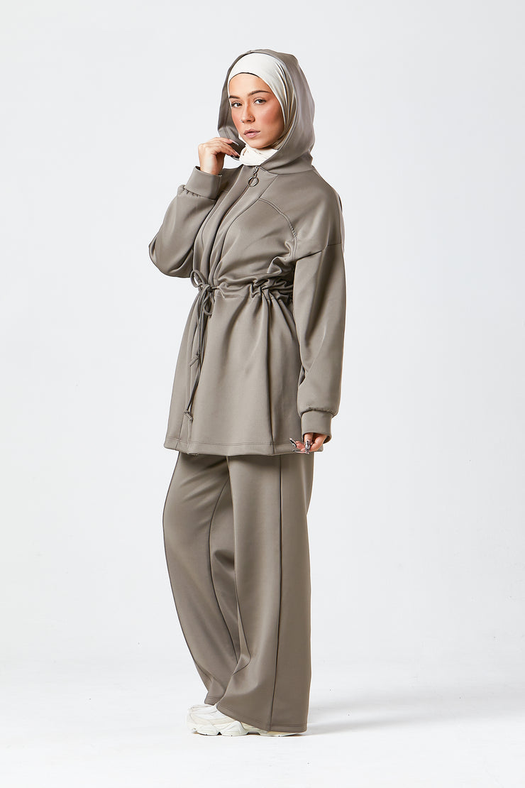 Mocha Urban Modest Hoodie Set