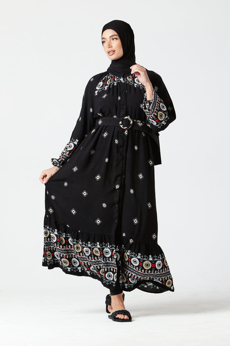 Black Floral Maxi Dress