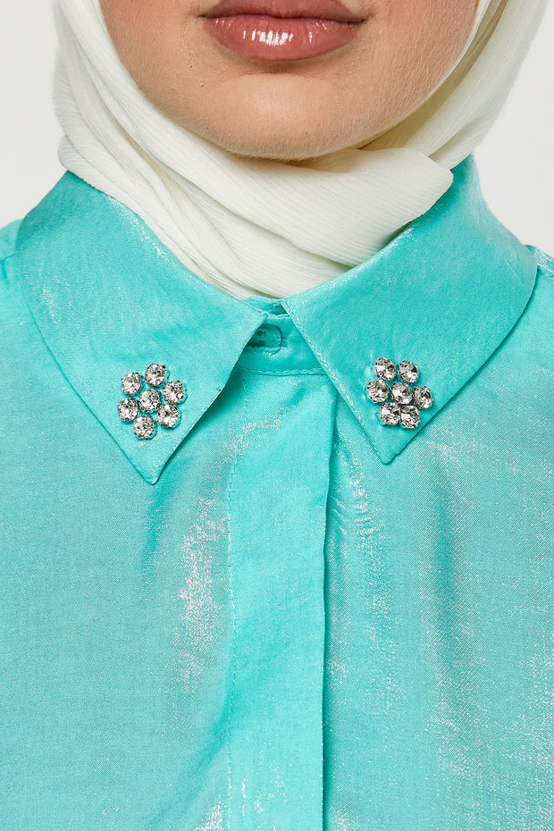 Shimmer Collar Embellished Co-Ord Set