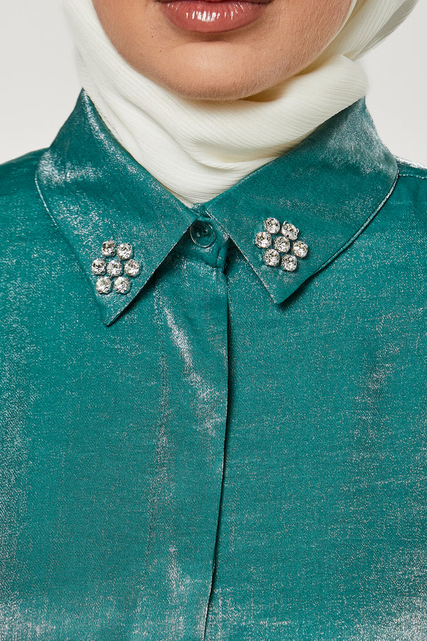 Shimmer Collar Embellished Co-Ord Set