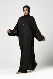 Black 3pc Co-Ord Abaya Set