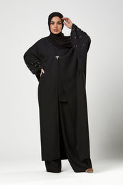 Black 3pc Co-Ord Abaya Set