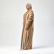 Camel Stripe Maxi Dress