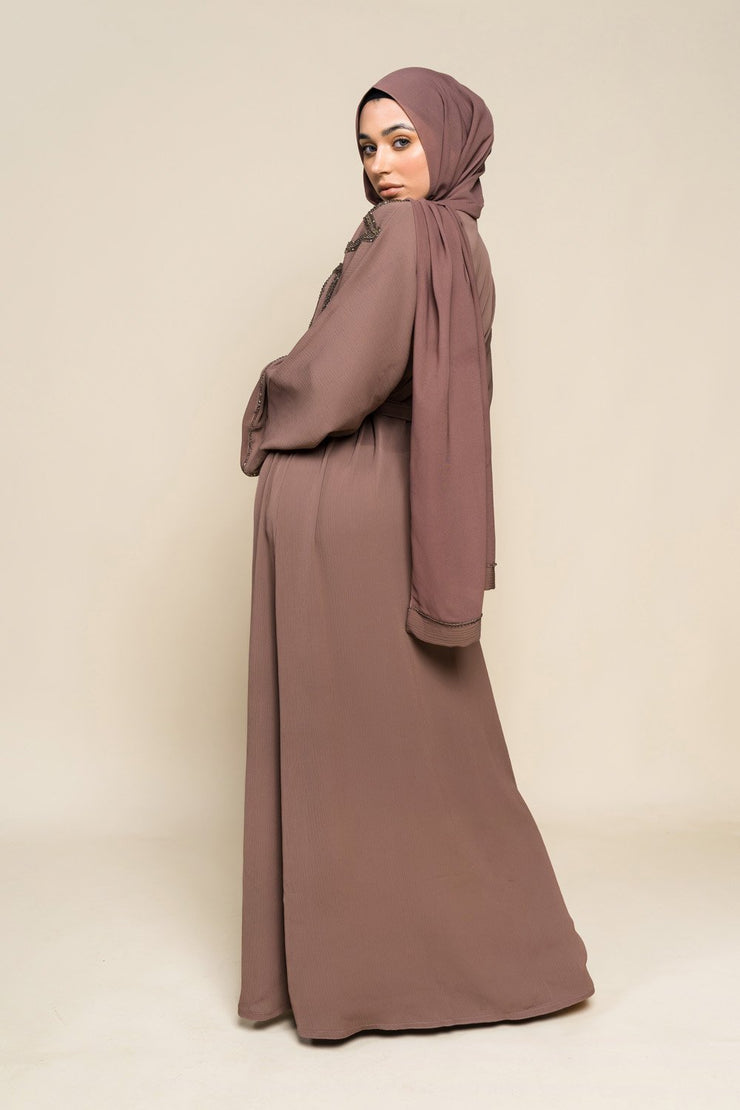 Brown Ava Embellished Abaya