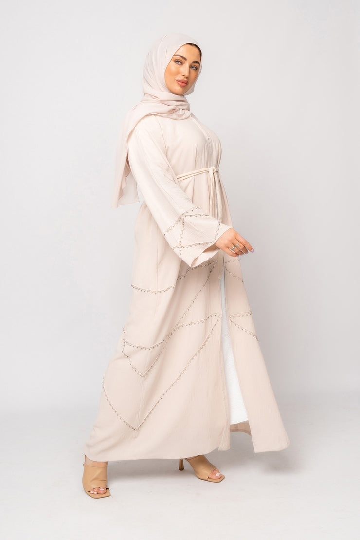 Nude Embellished Abaya