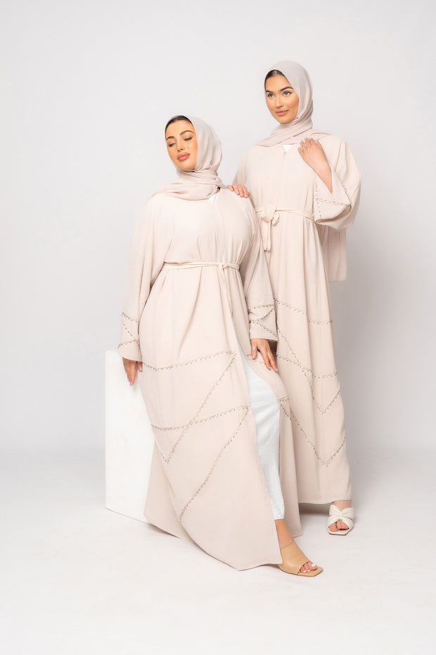 Nude Embellished Abaya