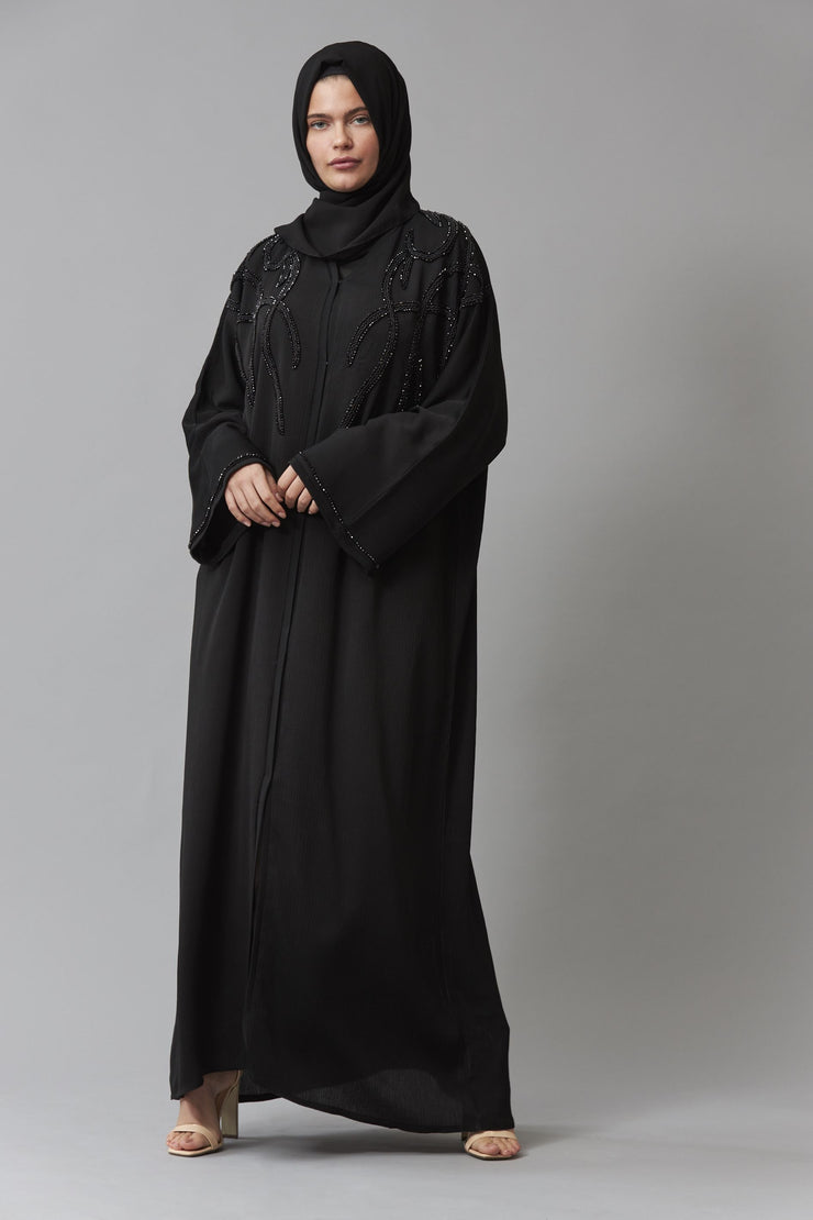 Black Ava Embellished Abaya