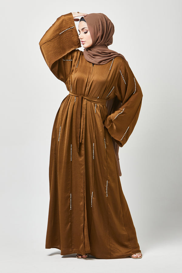 Camel Embellished Abaya