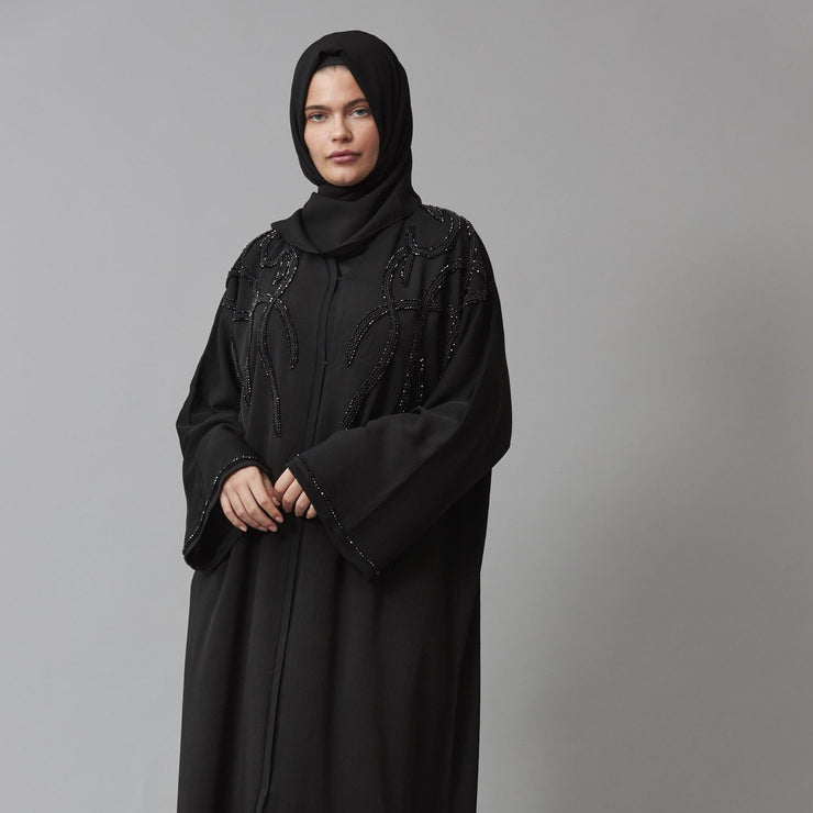 Black Ava Embellished Abaya